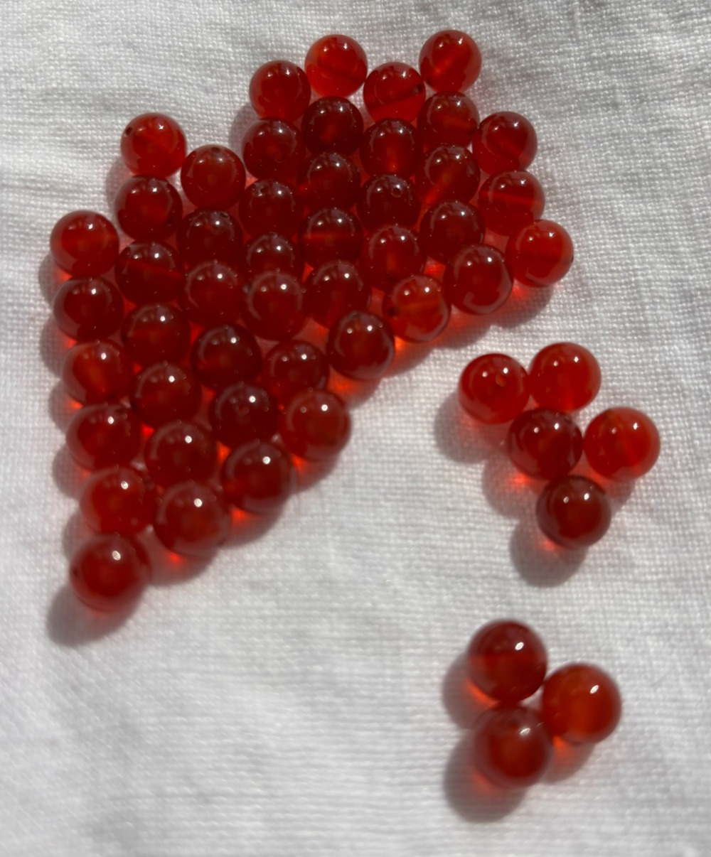 Carnelian Beads Lot Orange Red Glass Stone Round 8mm Jewelry Making Loose